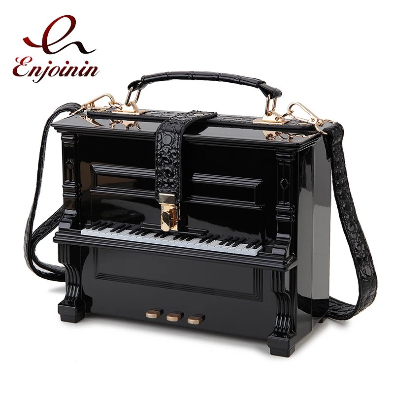 Piano Acrylic Box Shaped Women Purses and Handbags Designer Shoulder Bags Ladies Party ClutchBag Fashion Small Top Handle Purse