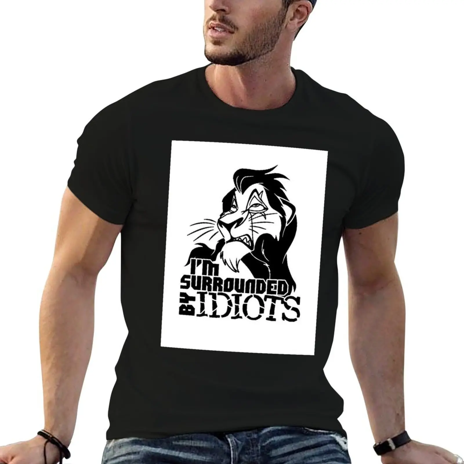 

Забавная футболка «Шрам, я в окружении idiots», футболка, забавные футболки, мужская футболка с рисунком, футболка