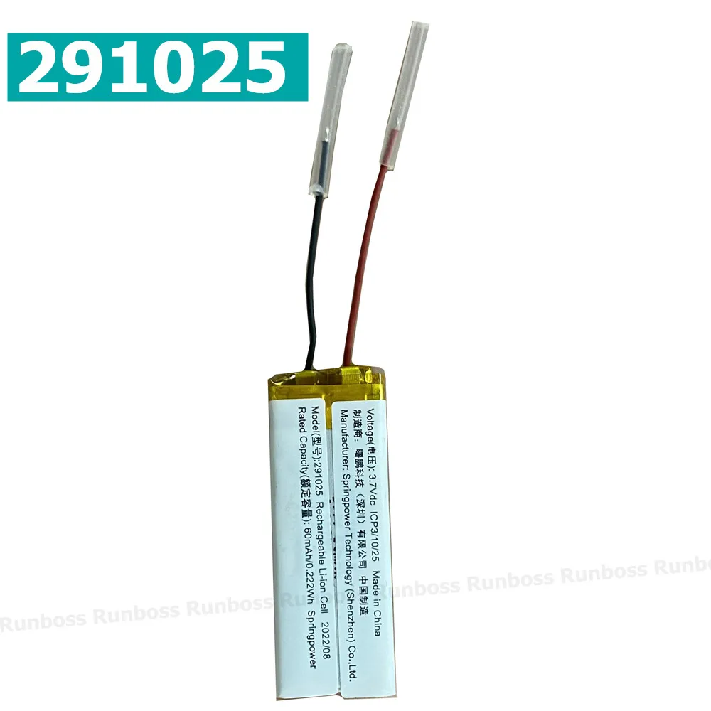 New 291025 301025 3.7V 60mAh Polymer Lithium Battery for Bluetooth Speaker Headset Band Recording Pen Small Toys Bluetooth Audio