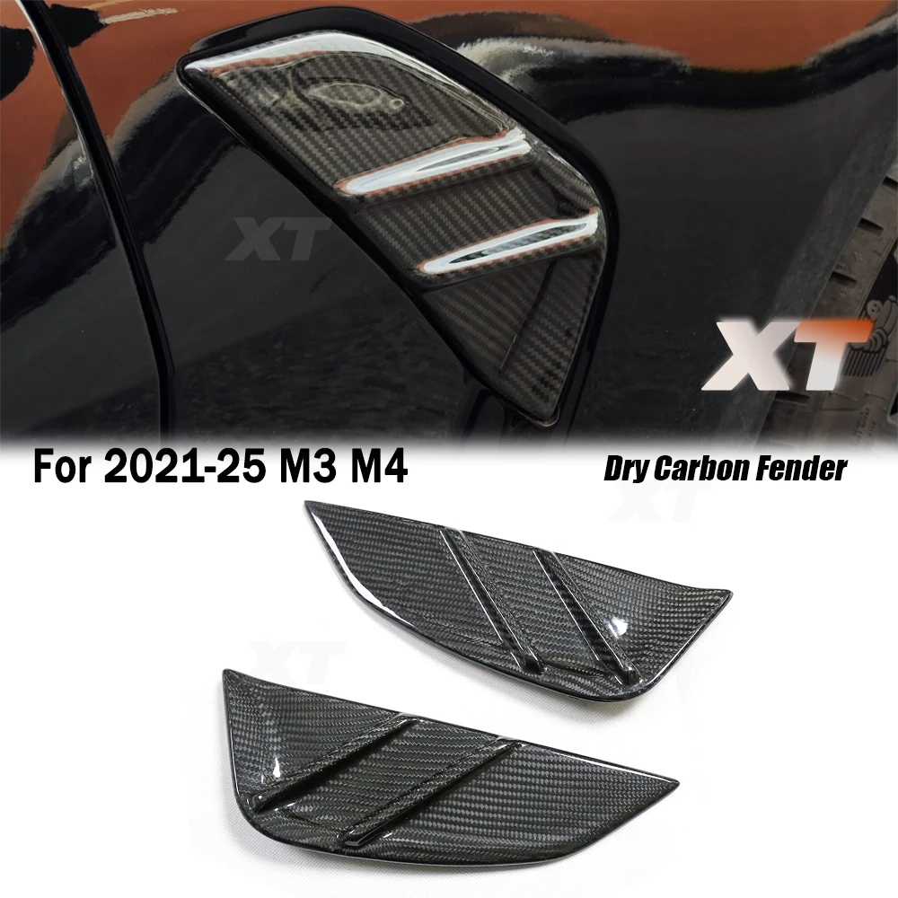 

For BMW 2021-25 M3 G80 M4 G82 G83 Full Dry Carbon Fiber Fender Trim Side Air Intake Vent Side Grille Replacement
