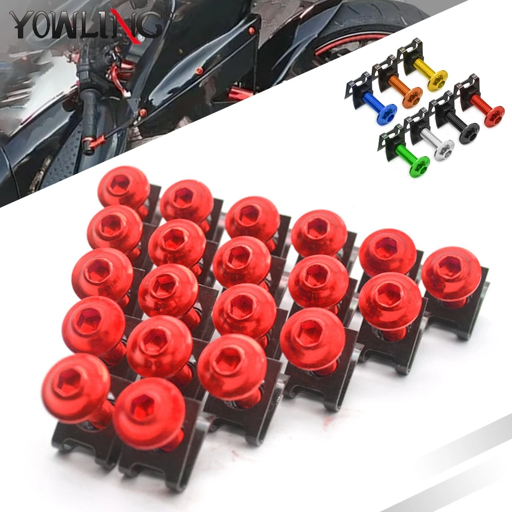 

20 PCS Motorbike Accessories Aluminum 6mm Fairing Bolts Spire Speed Fastener Clips Screw For Honda nc750x CBR650F HORNET 600 900