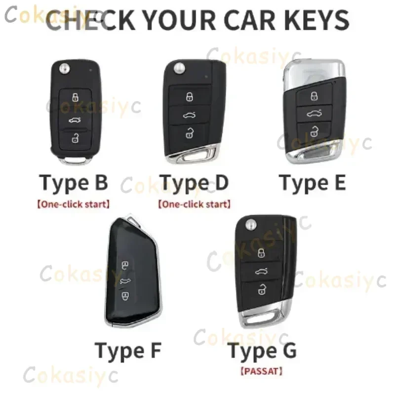 For VW Volkswagen Golf 7 MK7 Tiguan MK2 For SEAT Ateca Leon FR 2 Ibiza For Skoda Octavia Leather Car Flip Key Case Cover Shell