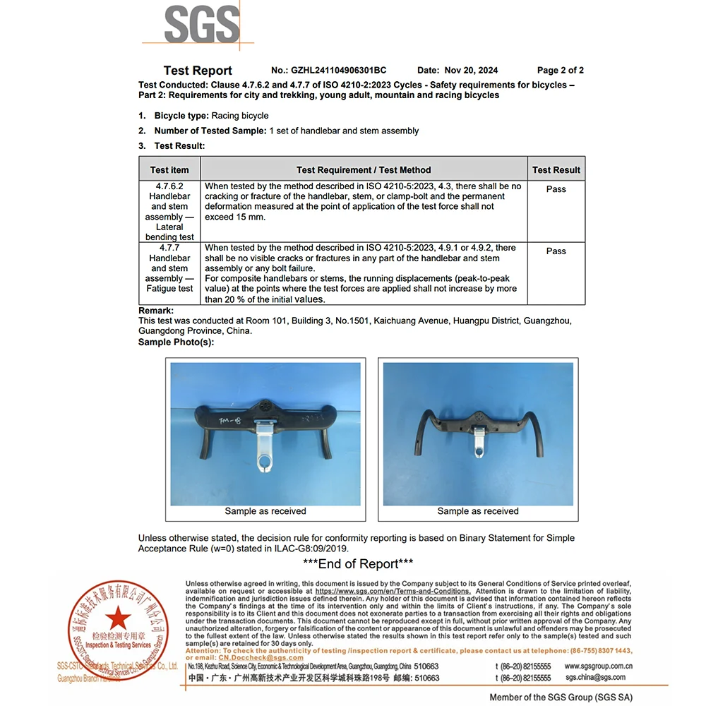 SGS Professioneller Wettkampf-Lenker aus Vollcarbon für Rennräder mit internen Kabeln und Fahrradcomputerhalterung – Detail 1
