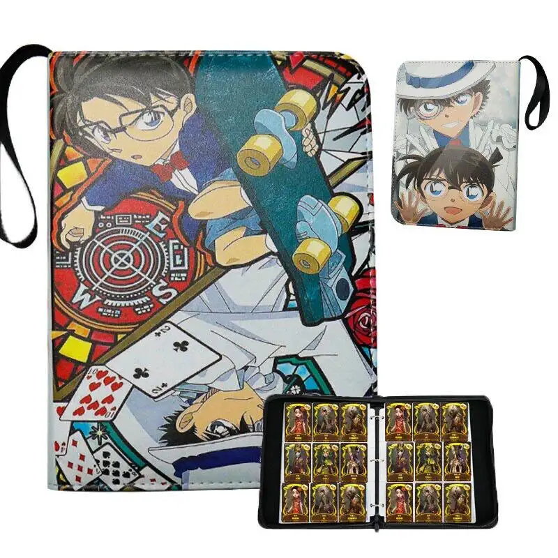 400pcs/900pcs Detective Conan Card Album Book Folder 4/9 Card Slots Collections Zipper Double Pocket Zipper Card Binder Holder