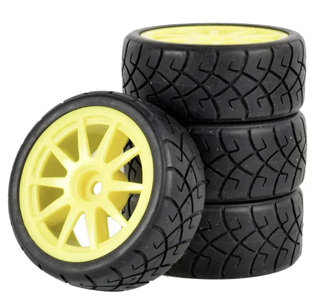4pcs RC Car Rubber Tires & Wheels Rims 12mm Hex Hub for WLtoys 144001 and 1/18 1/16 1/10 Car Tyre