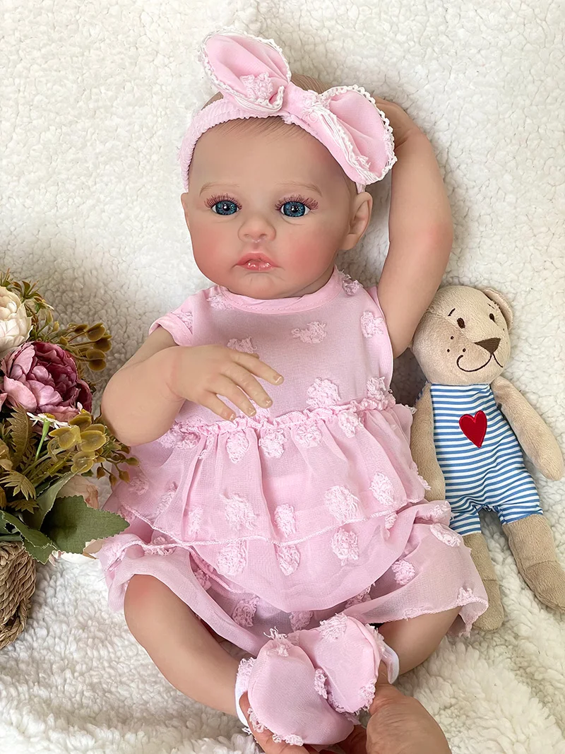 

Cokela, 19 дюймов/48 см, настоящая кукла, настоящая мягкая на ощупь, детская реалистичная силиконовая кукла реборн с ручным рисунком волос