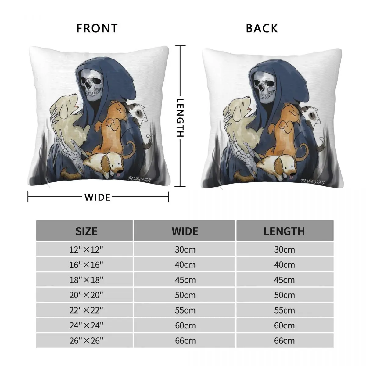 Take Of Your Pets Death Pillowcase Polyester Linen Velvet Printed Zip Decorative Pillow Case Bed Cushion Cover 45x45