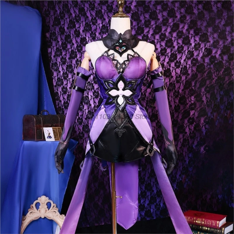 Disfraz de Cosplay de Black Swan para hombres, uniforme de carnaval, peluca de Anime, trajes de personaje de juego, Honkai Star Rail