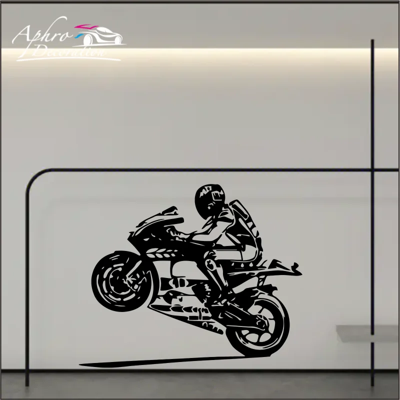 Mult size Motorcycle Driver Wall Sticker Helmet Moto Gp Teenagers Boys Room Decoration Stickers Wall Decals Vinyl Home Art Mural