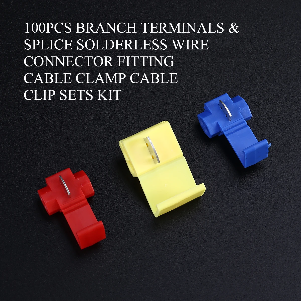 

100pcs Terminal Set Cable Crimping Connector Kit Wire Connectors Solderless Quick Branch Automotive Electrical