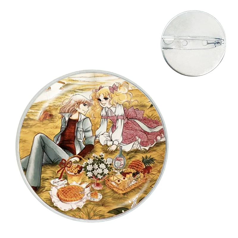 Anime Manga Candy Brooch Pins Badge Glass Gems Metal Pin For Clothes Hat Accessories