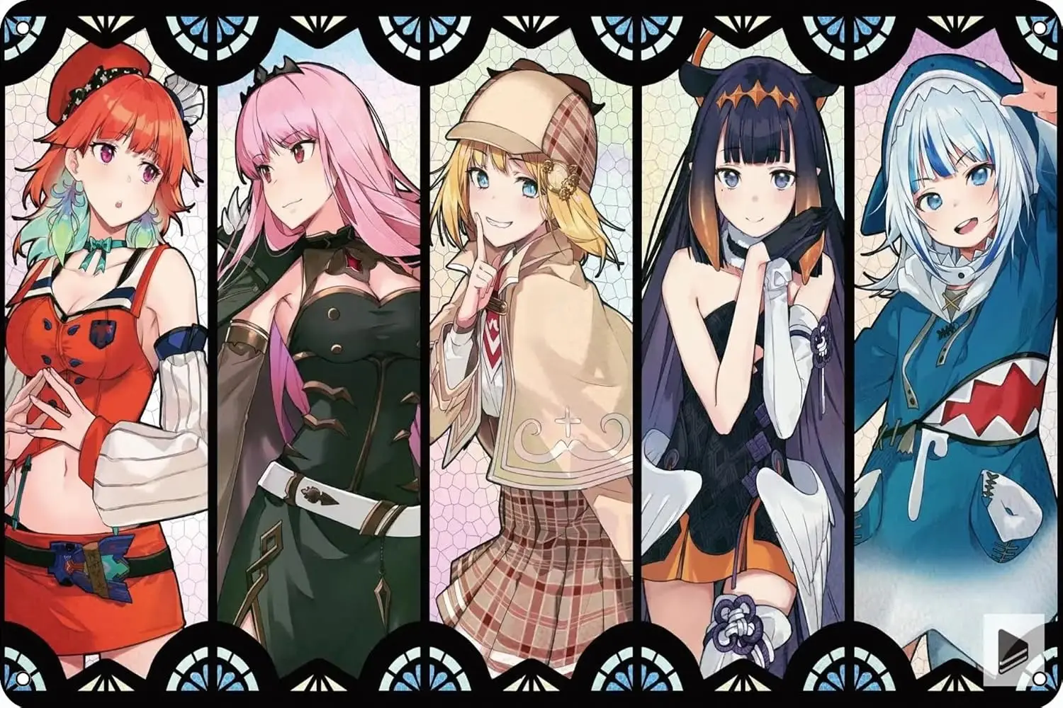 1f,Virtual Youtuber Hololive Gawr Gura Ninomae Ina'nis Watson Amelia Mori Calliope Takanashi Kiara Anime Poster Vintage Alum