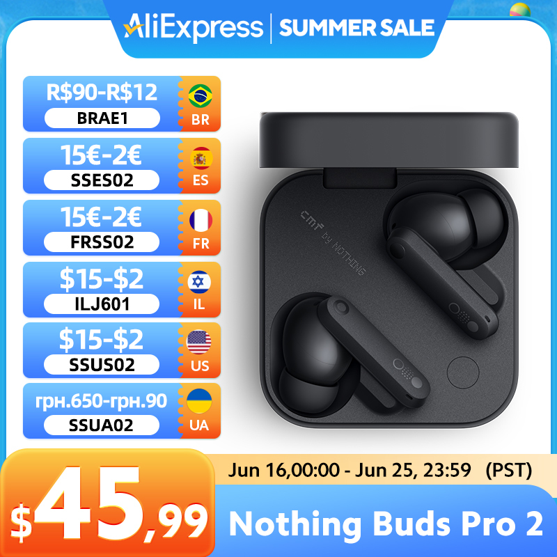 Global Verison Nothing CMF Buds Pro 2 50 dB ANC Up to 11 hrs of non-stop music HiFi sound powered by dual drivers 6 HD mics
