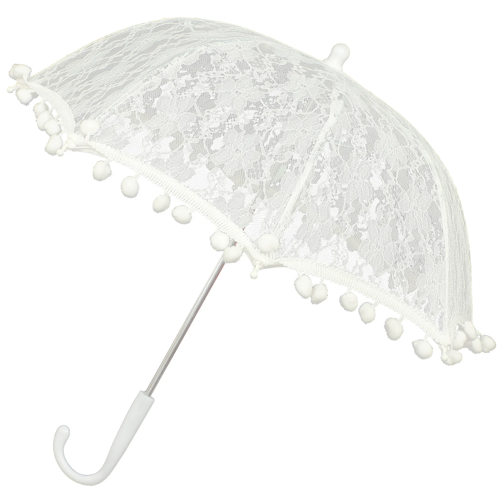 

Bridal Lace Umbrella Vintage Style Decorative Parasol for Tea Party Festival Flower Accessories White Wedding Event