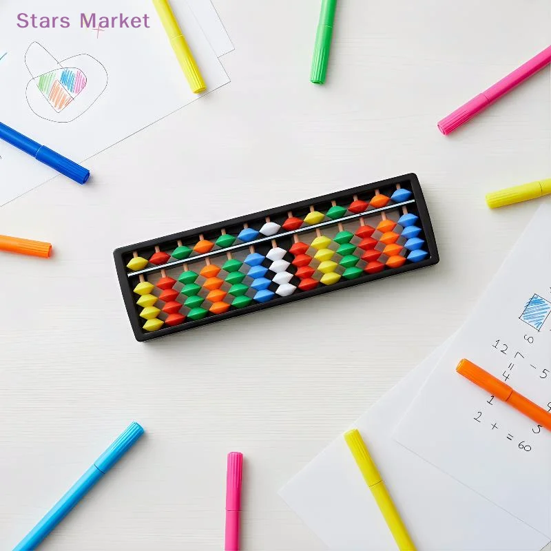 New 1Pcs Portable Chinese 13 Digits Column Abacus Arithmetic Soroban Calculating Counting Math Learning Tool For Children