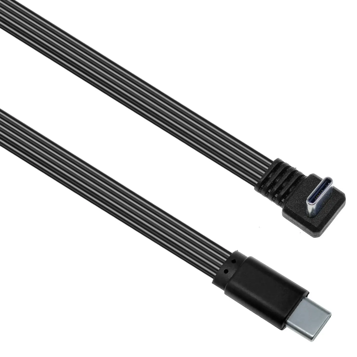 10 سم - 100 سم كوع مسطح USB-C نوع C لأعلى/أسفل 90 °   تحميل البيانات كابل PD كابل بيانات عالمي USB C يسار ويمين لهواتف Android