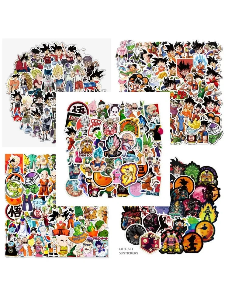 Zufällige 50 Stück Nicht-wiederholende Cartoon Anime Dragon Ball Kinder Wasserfeste DIY Graffiti-Aufkleber