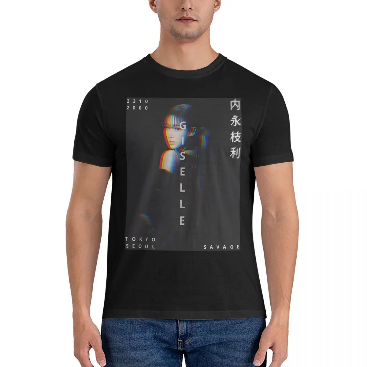 Men SAVAGE Glitch Version T Shirt Giselle 100% Cotton Clothing Vintage Short Sleeve O Neck Tee Shirt Adult T-Shirt