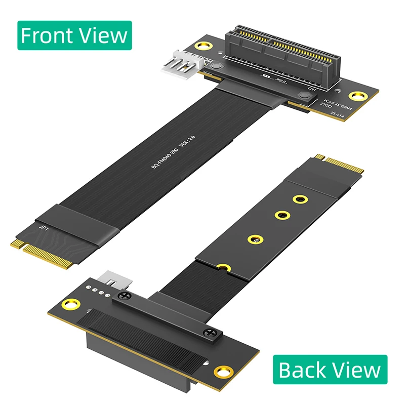 Câble Riser NVME vers PCIE X4 M.2 Key M PCIE 4.0 vers PCI-E 4.0 4X carte adaptateur 90 degrés câble d'extension NVME 4.0 vers PCI Express X4