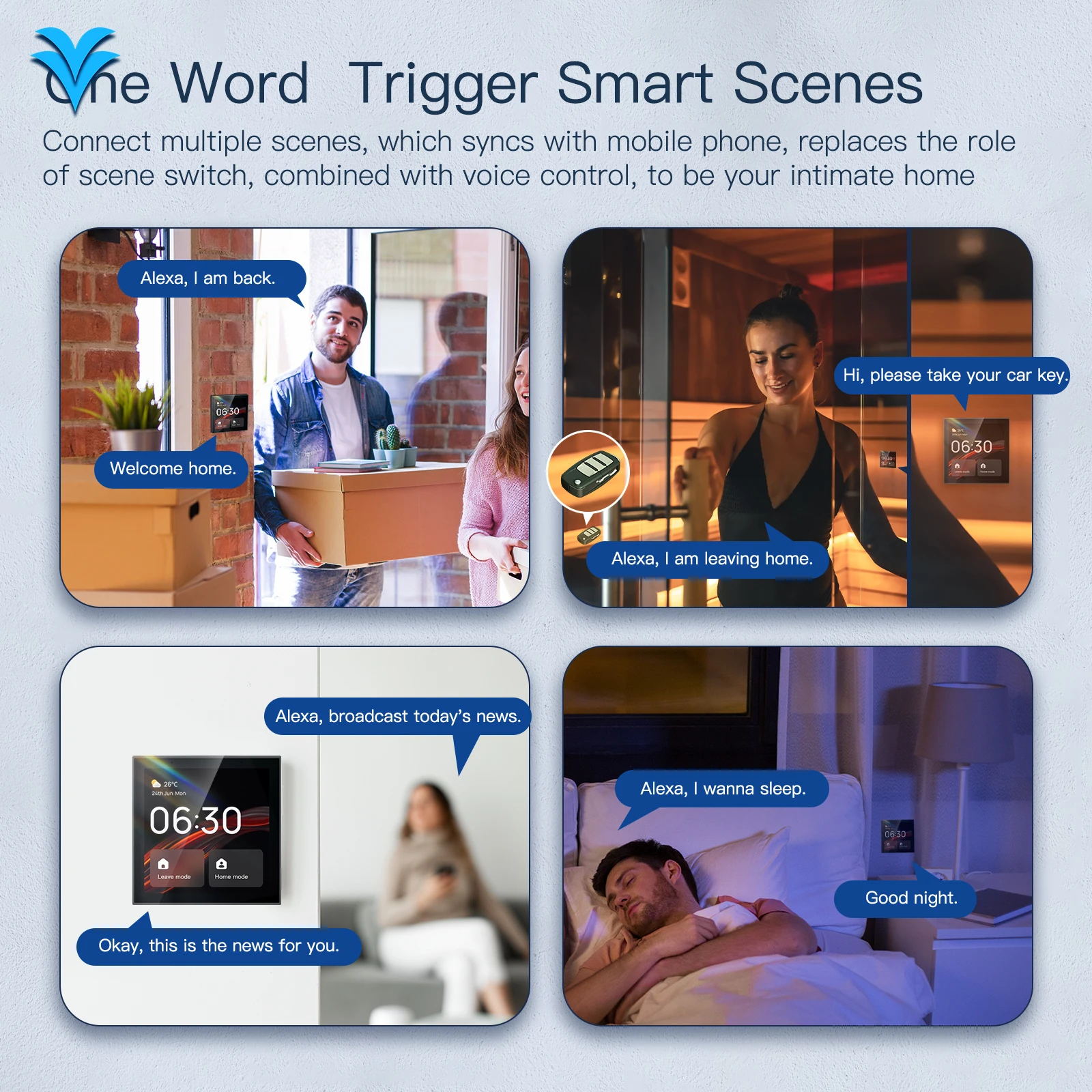 2025 Built-in Alexa Voice Control 4 Inch Touch Screen Tuya Smart Home Zigbee Wifi BLE Gateway Smart Life Central Control Panel