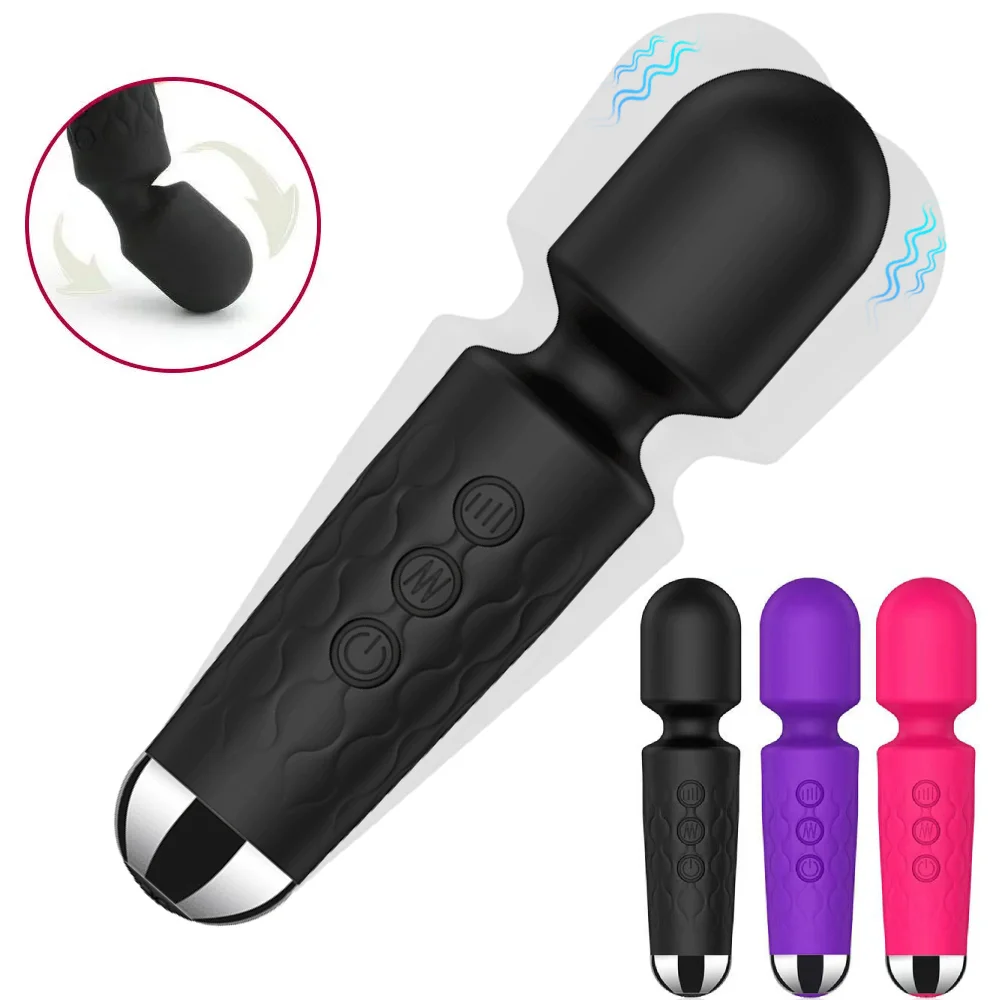 هزاز قوي صغير Av عصا سحرية مدلك العافية الجنسية البظر الاهتزاز USB قابلة للشحن الكبار المثيرة الجنس لعب للنساء