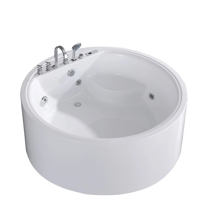 

Independent hotel home double couple acrylic bath Internet celebrity European integrated molding round bathtub