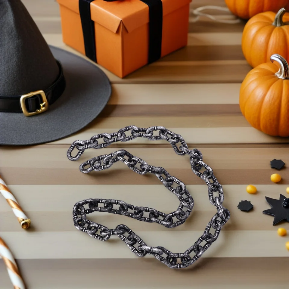 JOINPAYA Chaîne à Maillons En Plastique Pour Halloween – Accessoire Costume Prisonnier Réaliste, Décoration Horreur Fausse Chaîne 1m