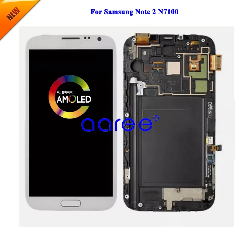 100% tested Grade AAA Super AMOLED Display For Samsung Note 2 N7100 LCD Screen Touch Digitizer Assembly