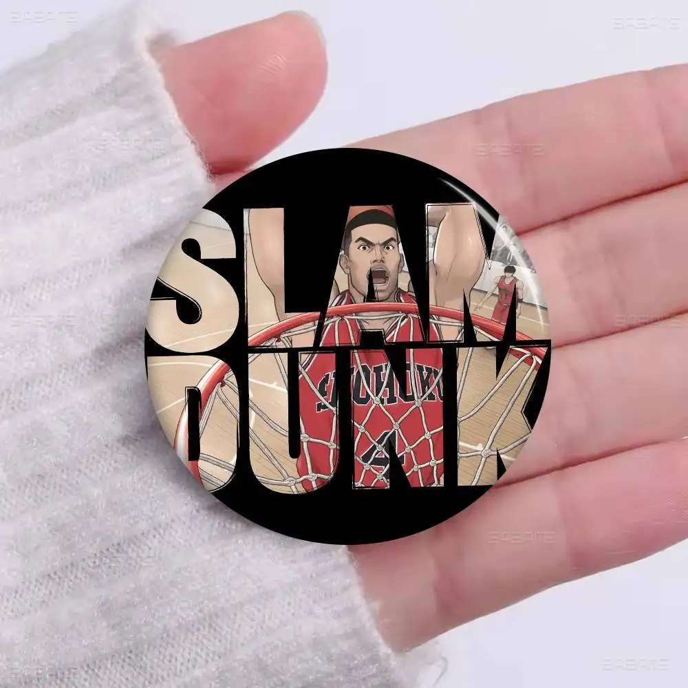 Japanese Cartoon S-Slam D-Dunk Customizable Soft Button Pin For Women Creative Jewelry Funny Badge Cartoon Lover Hat