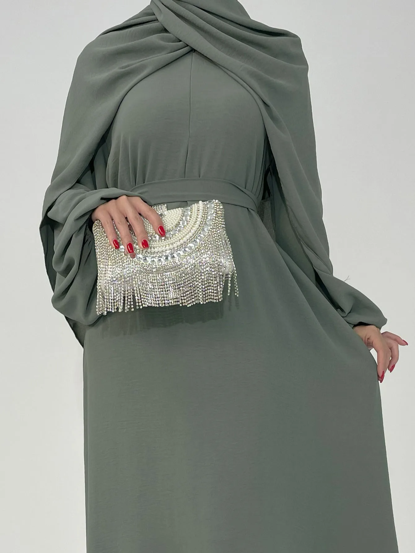 

Muslim Hijab Dress Belted Jalabiya Women Islam Clothing Dubai Abaya Turkey Kaftan Kebaya Caftan Marocain Femme Robe Vestidos New