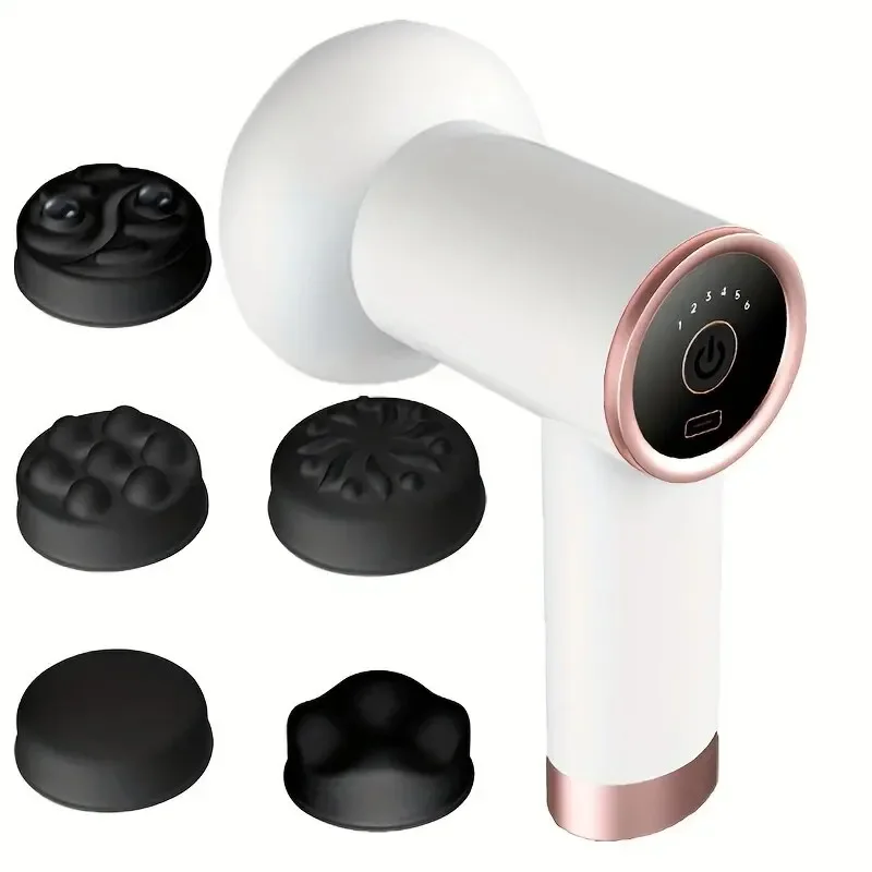 Massage Gun Wireless Charging Fat Pushing Machine Handheld Portable Massage Stick Neck, Waist, Shoulder Kneading Pink White