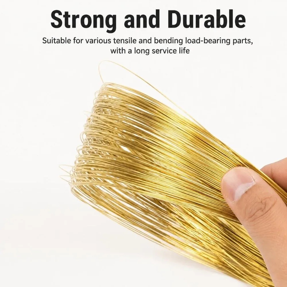 New Brass Brass Wire 0.3-1mm 5M/Roll Brass Round Wire Bendable Wrapping Wire