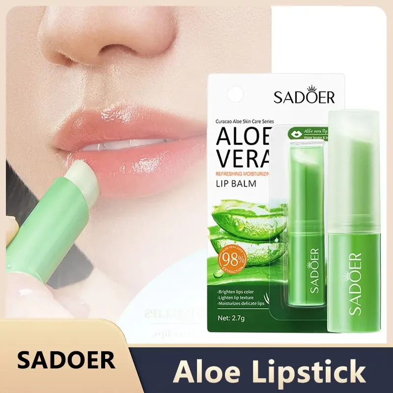 Sadoer Aloe Vera Lippenbalsam Nährt, Befeuchtet und Macht die Lippen Geschmeidig, Verhindert Trockenheit und Repariert die Lippen, Sanft und Nicht Reizend