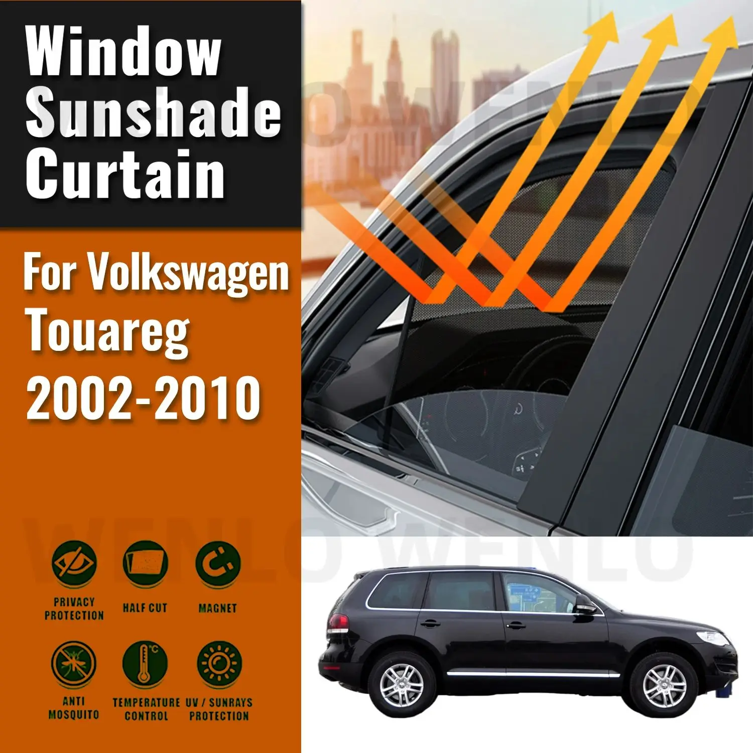 

For Volkswagen VW Touareg 7L 2002-2010 Car Sunshade Visor Front Windshield Frame Curtain Rear Side Baby Window Sun Shade