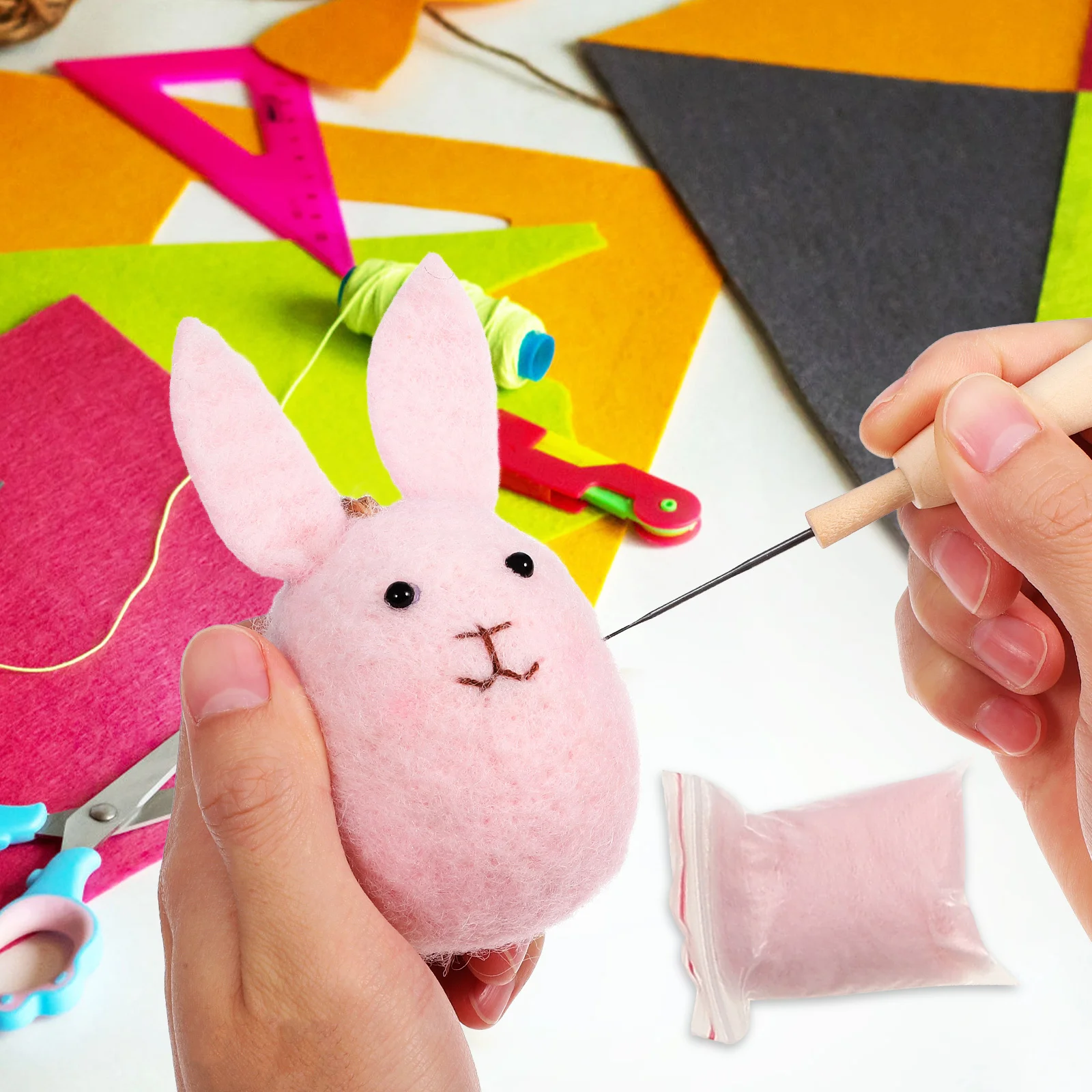 

100Pcs Needle Felting Wool Roving 100 Colors Easy Shaping Ideal for Beginners and Experts DIY Needle Felting Wool