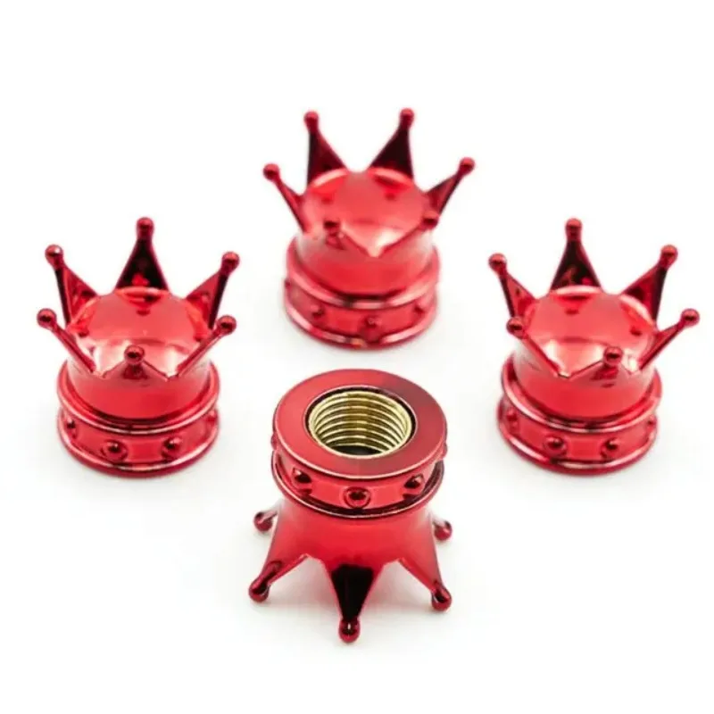 8PCS Valve Cover Car Tire Modification Accessories Crown Valve Cover Plastic Electroplated Copper Core Crown Valve Cap Inflation
