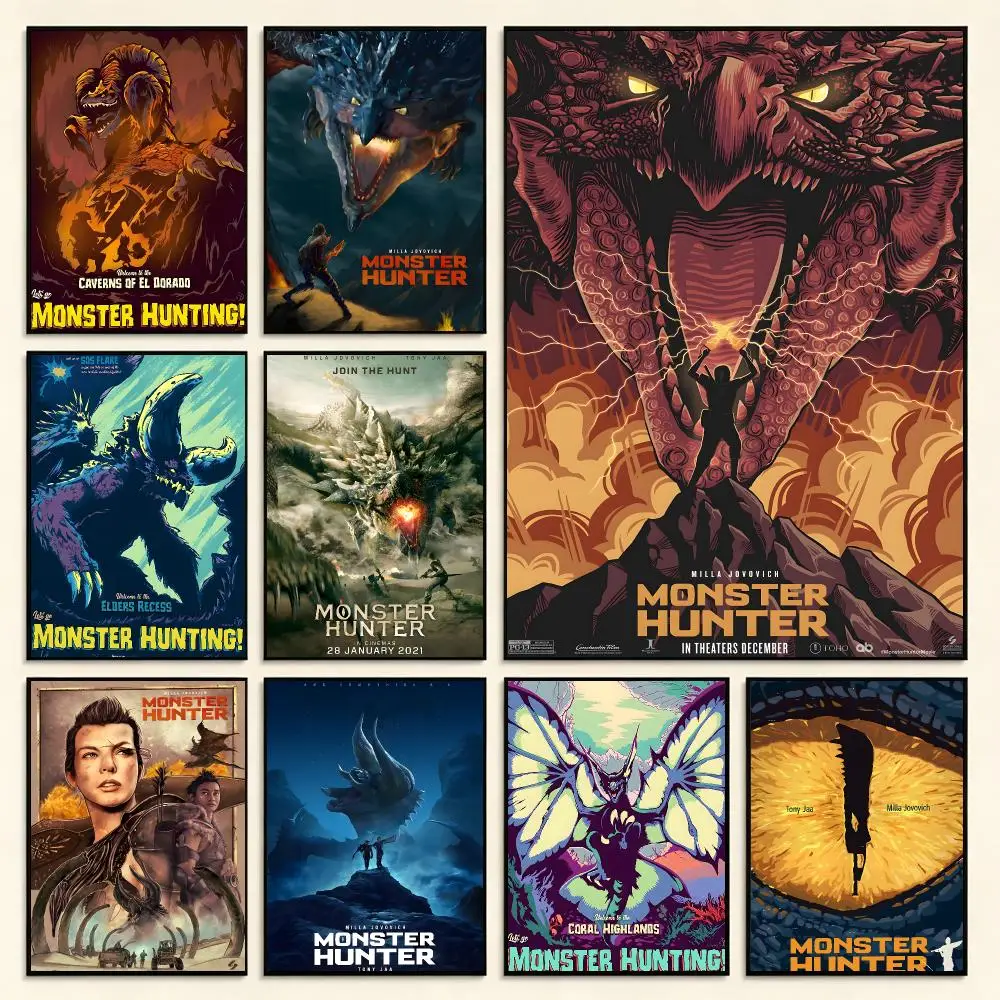 Action RPG Monster Hunter Poster Digital Solvent Print Waterproof PP Fade-Resistant Wall Art Room Decor Gift