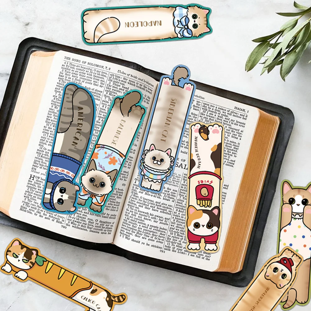 30PCS น่ารักการ์ตูนแมวบุ๊คมาร์คส่วนบุคคลเสื้อผ้าสวมใส่ลูกแมว DIY อ่านหนังสือกระดาษคู่มือหน้าหมายเหตุเครื่องหมายการ์ด