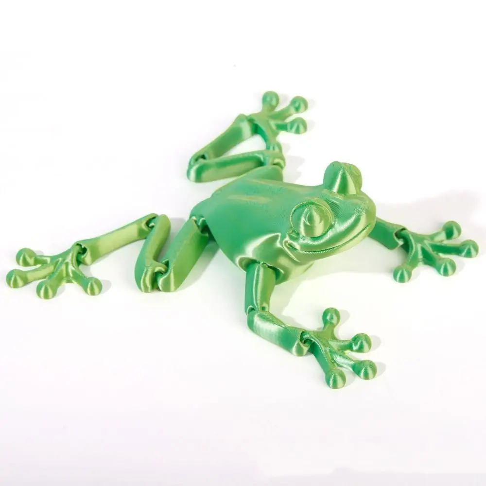 

PLA 3D Printed Frog Model Multi-jointed Solid Color Tree Frog Action Figurine Movable Mini Tree Frog Doll Desktop Decoration