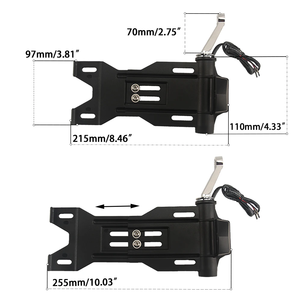 Motorcycle License Plate For Harley Sportster XL 1200 883 X48 72 Folding LED Light Side Mount Frame Adjustable