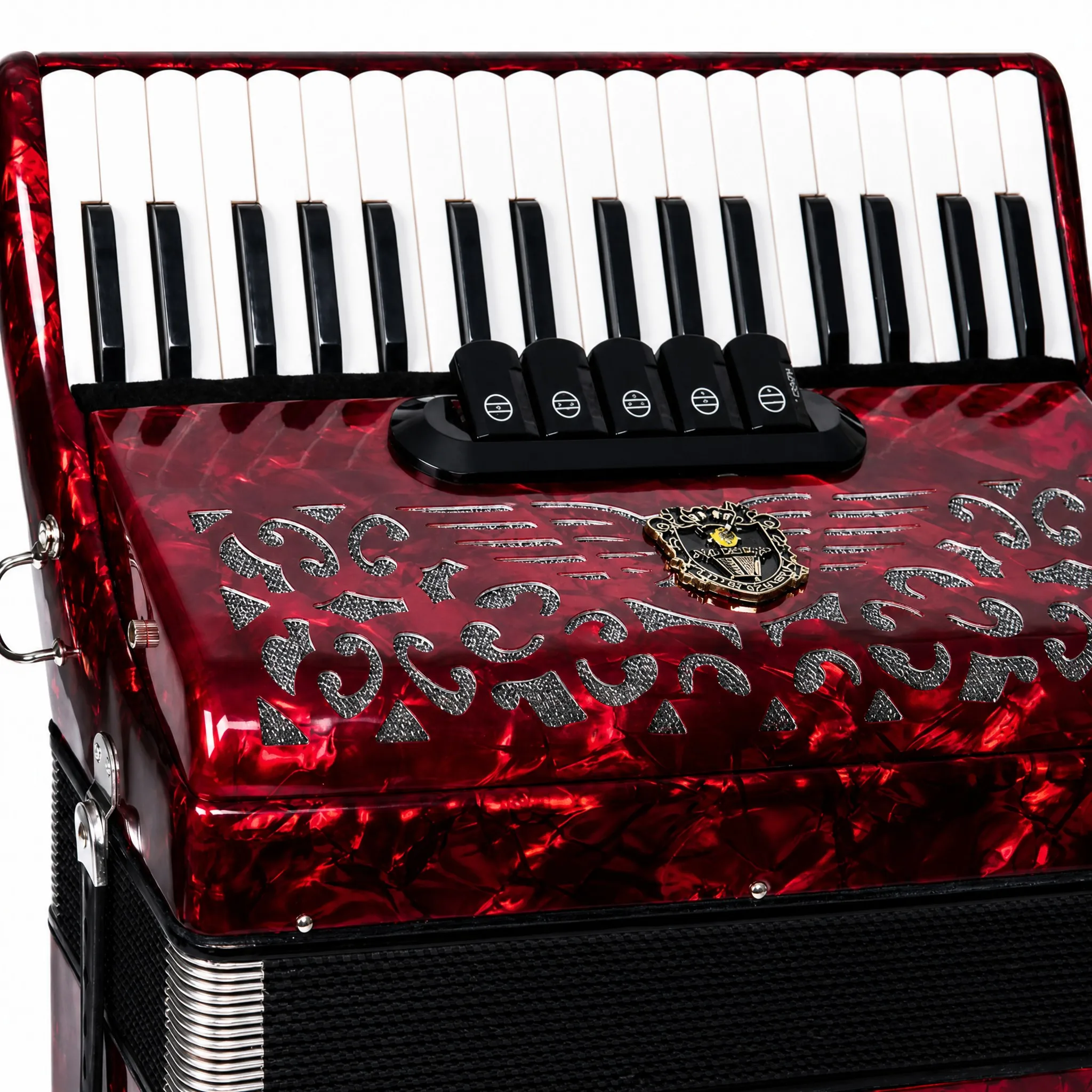 Portable 34K60BS Chromatic Accordion Imported Reeds Carved Panel For Student Grade Exam