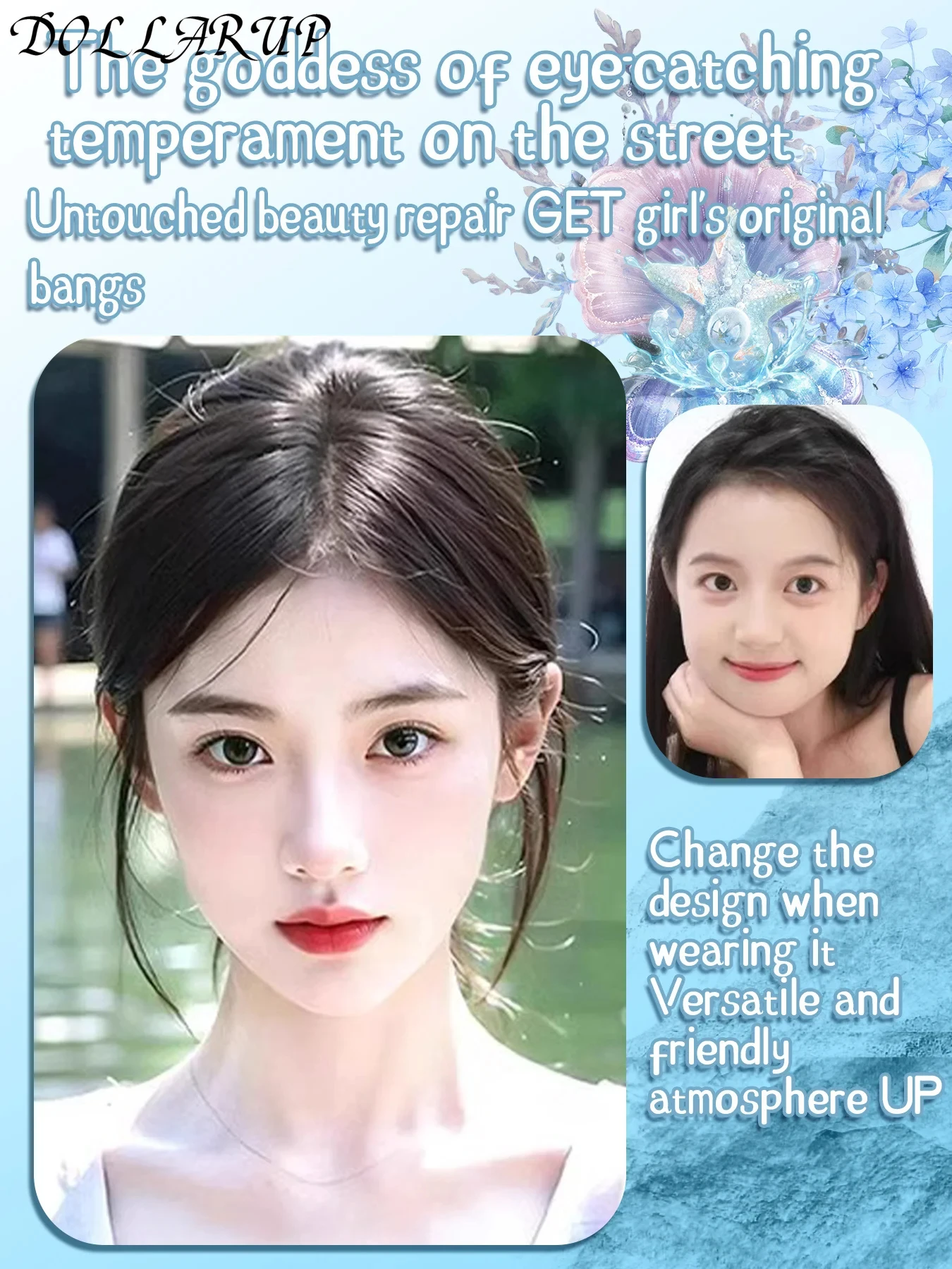 JKL كليب في شعر الطفل الهواء بانج شعر بشري طبيعي الانفجارات الجانبية حافة غير مرئية استبدال هامش الجبين شعري للنساء #2