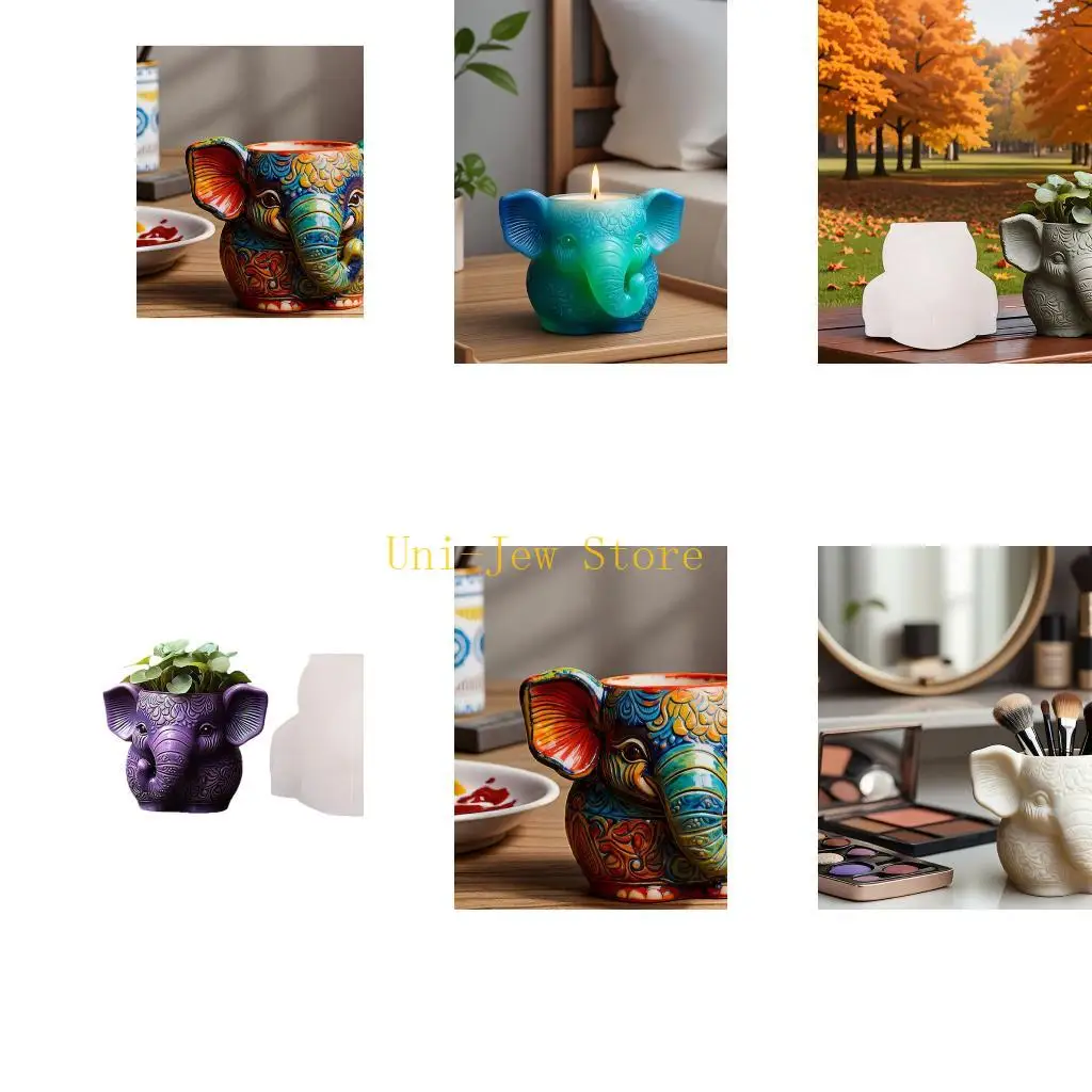 

40GB Silicone Elephant Planter Mold for Creative Resin Crafts and Decorative Pottery