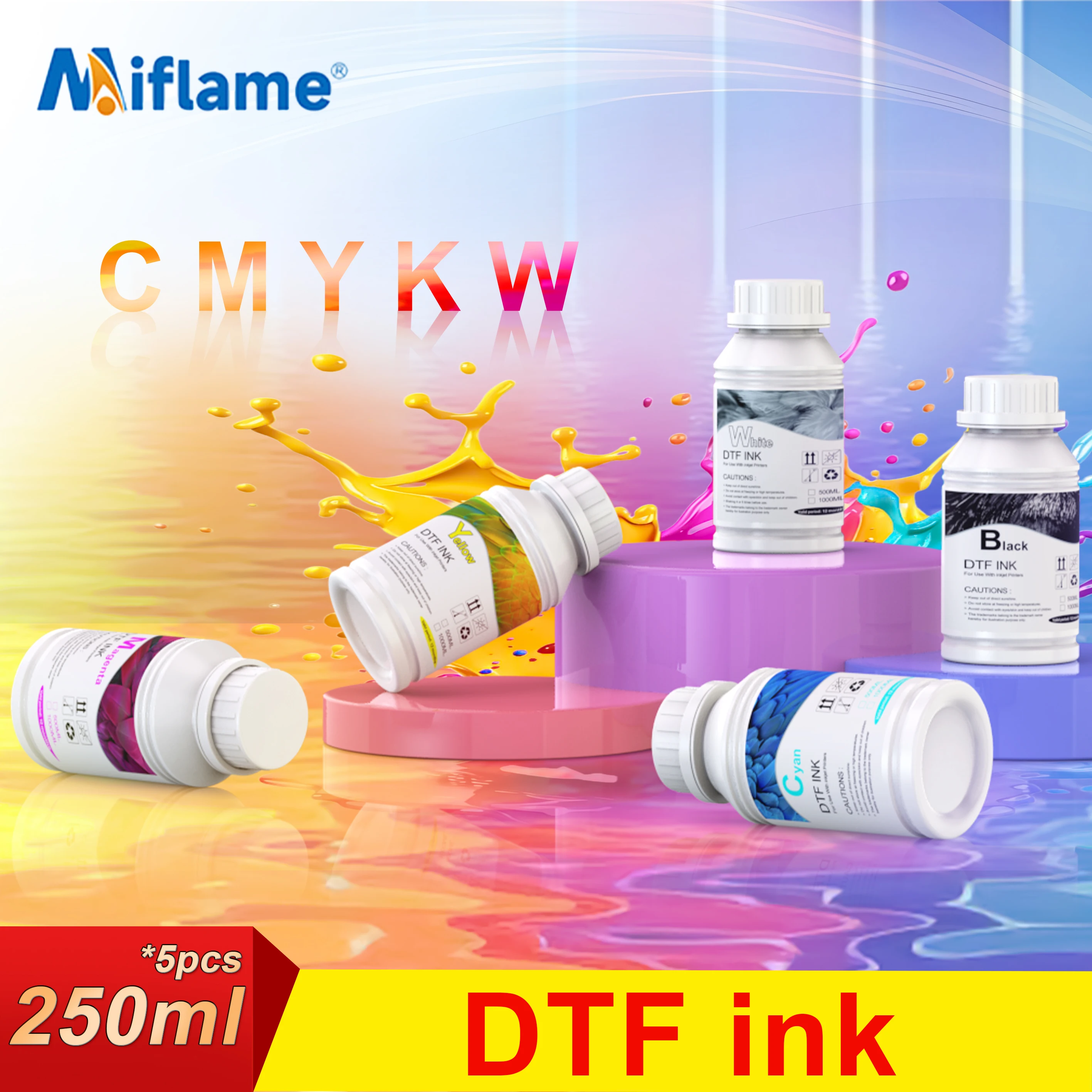 

250ML DTF Ink Kit Direct to Transfer Film Ink for PET film DTF ink For DTF Printer For Epson L1800 1390 L805 L800 XP600 DTF ink