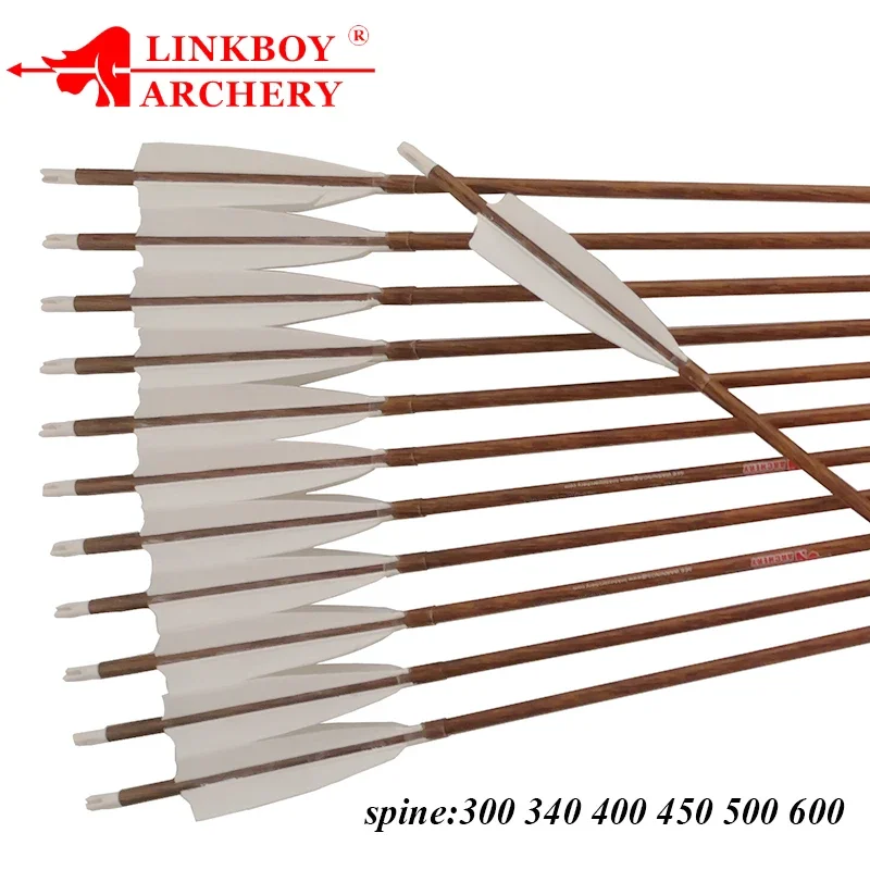 

6PCS Archery Carbon Arrows ID6.2mm Spine 300-900 2/4pcs 4inch Turkey Feather 75gr Point Traditional Bow Hunting