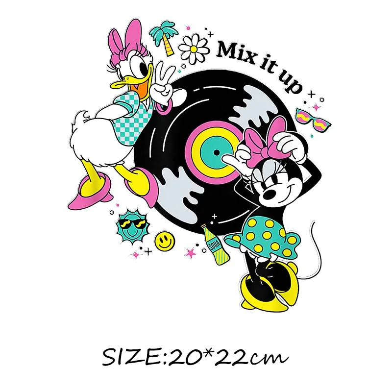 Mickey Minnie Daisy Iron on transfers Heat Press Prints Decals for Clothes Thermal transfer stickers