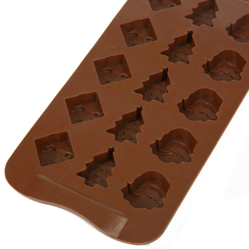 3D Christmas Chocolate Mold Snowman Socks Christmas Trees Silicone Cake Mould Candy Cookies DIY Make Chocolate Candy Tool