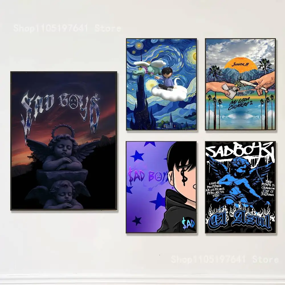 

J-Junior H Sad Boyz Poster Prints Wall Art Painting Picture Gift Living Room Bar Restaurant Dec Sticker Large