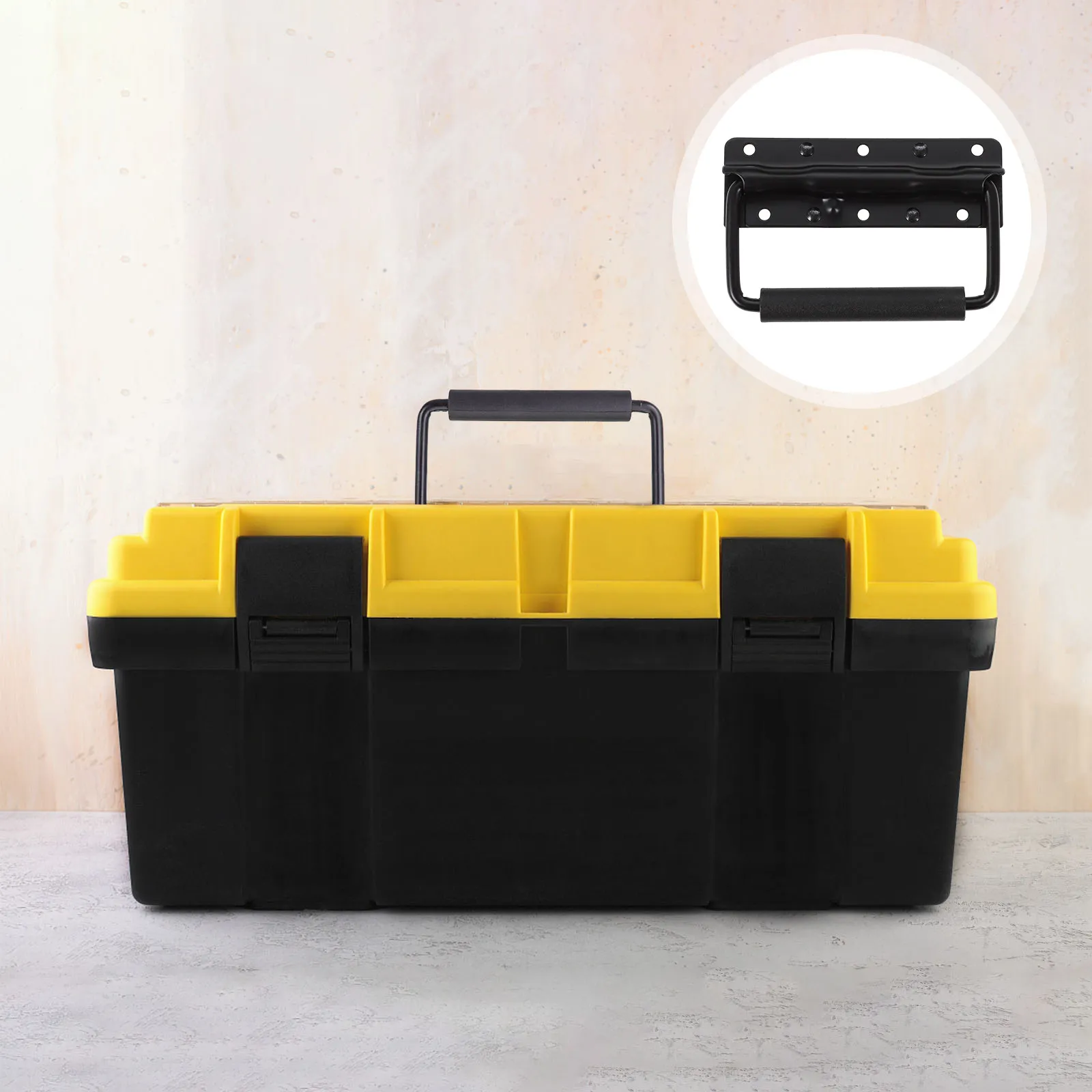2Pcs Tool Chest Handles Spring Loaded Metal Handle Replacement Surface Mounted Case Carry Pull Handle for Storage Boxes