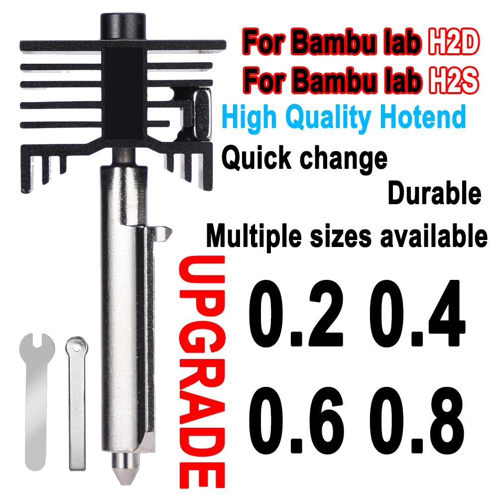 ل Bambu Lab H2D Hotend 0.4 0.6 التدفق القياسي الطباعة السريعة ترقية Hotend فوهة التبديل السريع لمجموعة فوهة Bambu Lab H2S